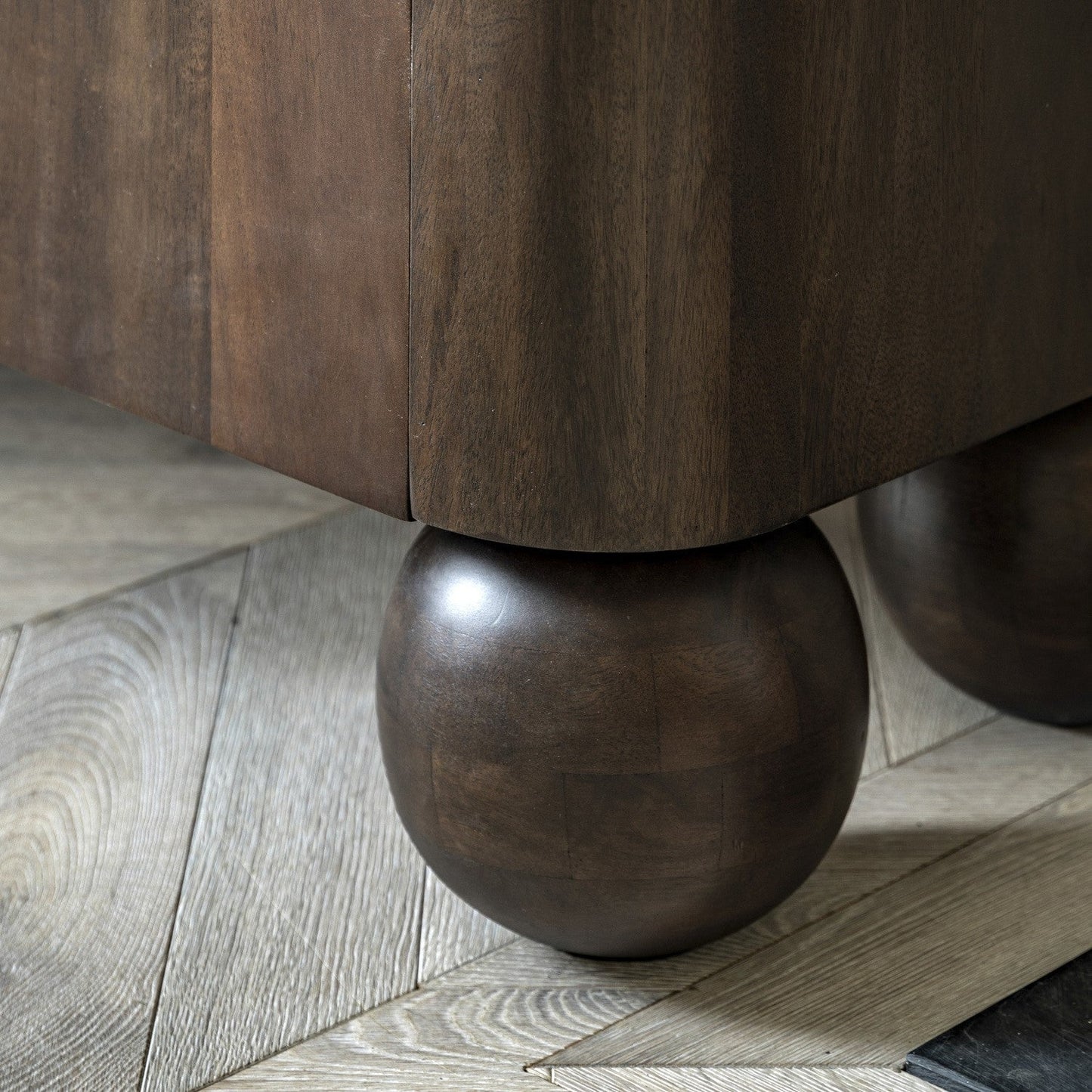 UrbanAura Wooden Sideboard With 4 Door in Dark Finish