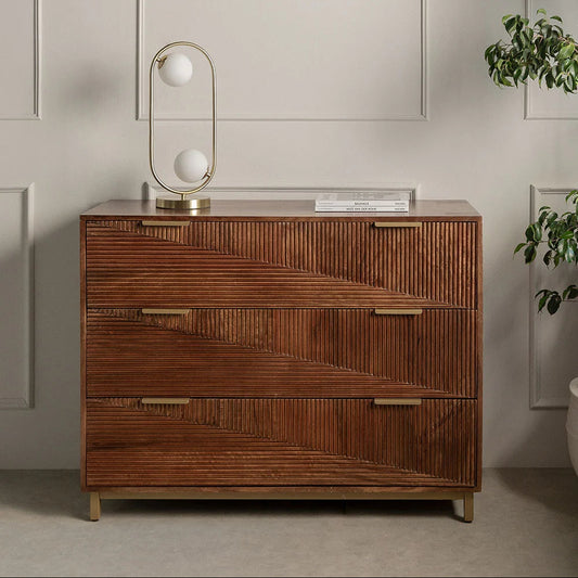 Bloom Solid Mango wood Chest of Drawer in Provincial Teak Finish