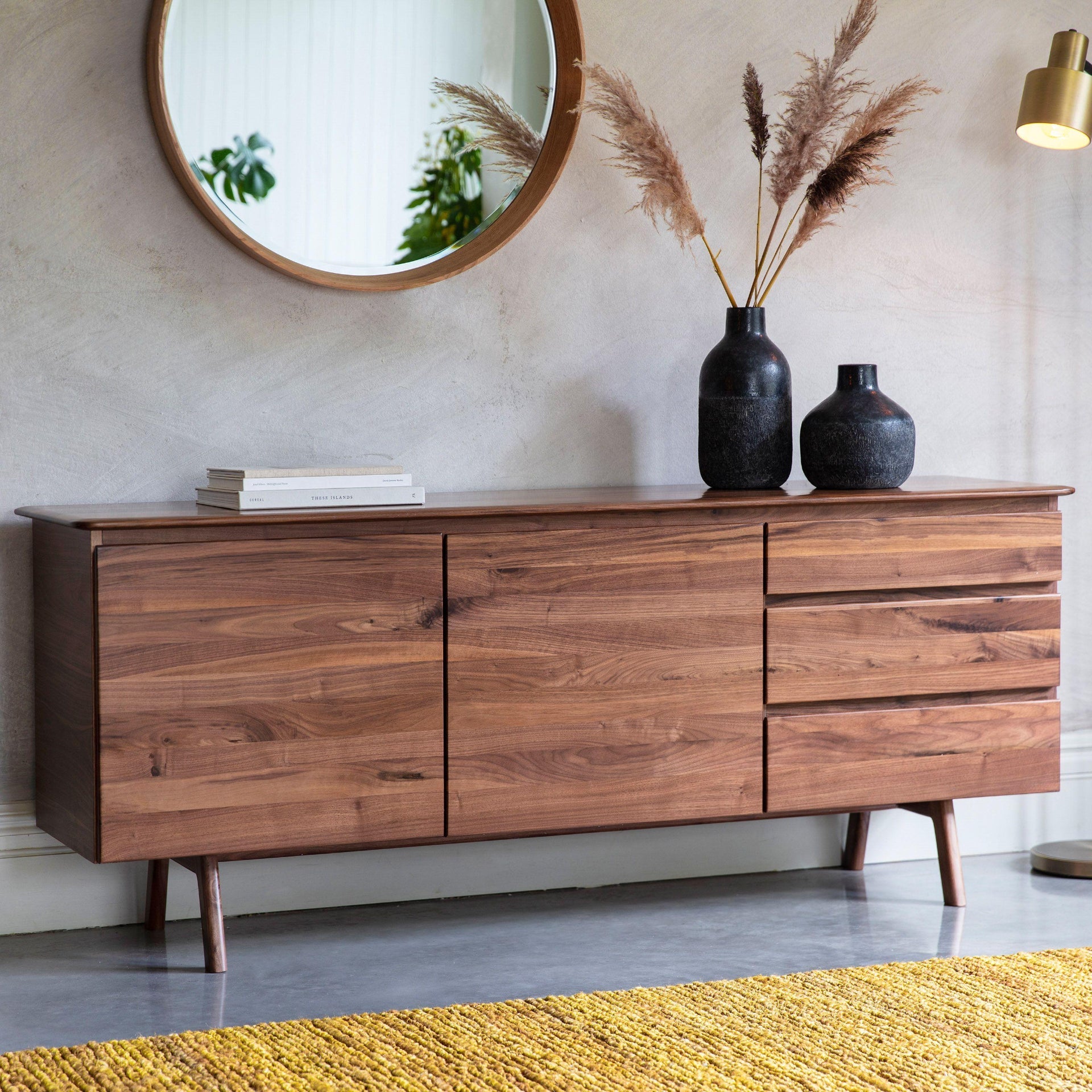 Walnut Whisper Sideboard | Handleless Design with 2 Doors & 3