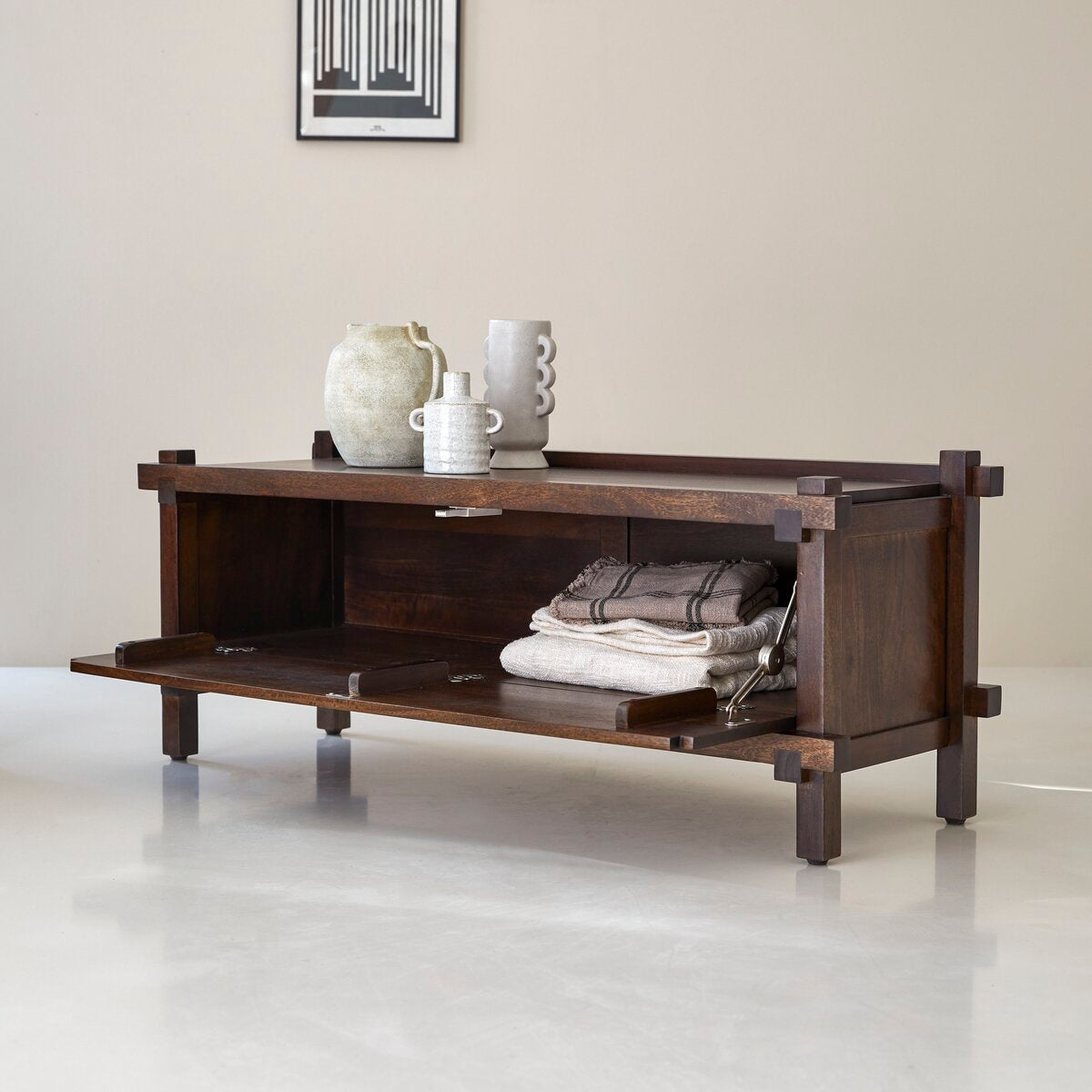 Space-Saving Wooden TV Stand