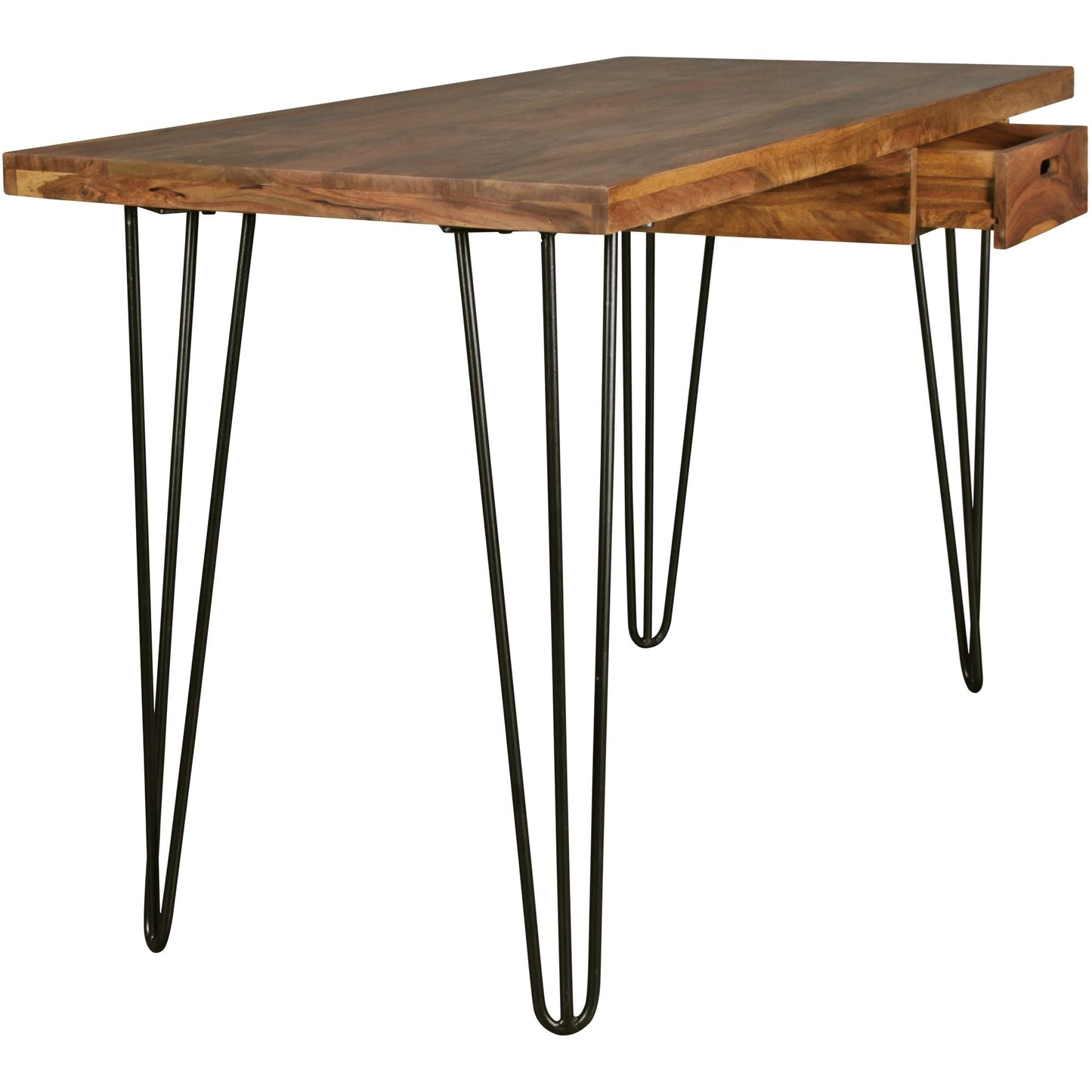 Solid Wood Sheesham Study Table | Rustic Modern Home Office Writing Desk