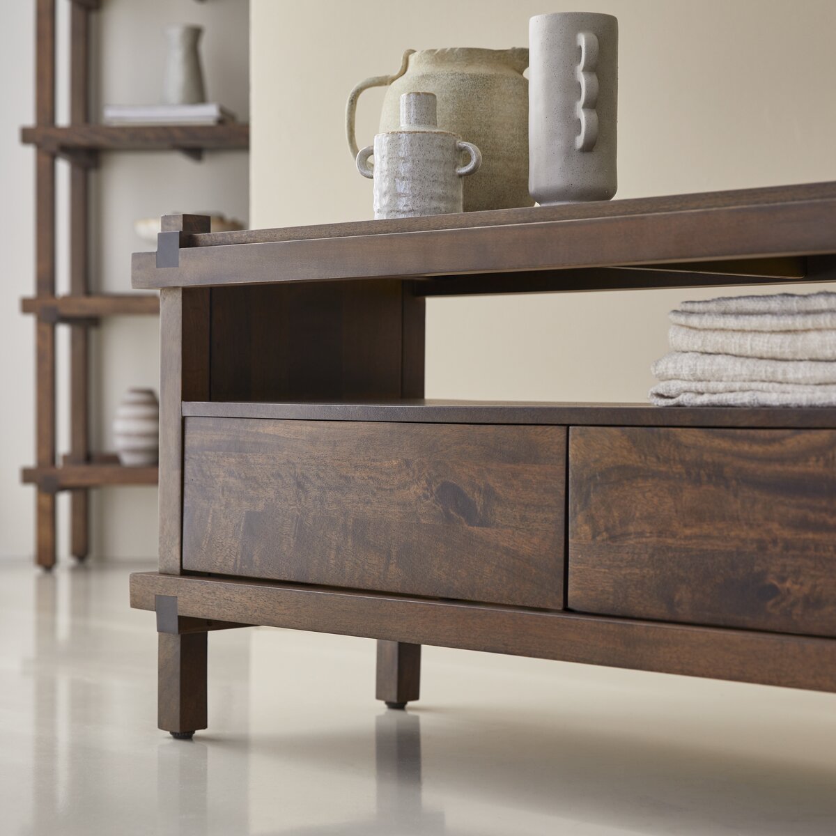 Kanto Dark Walnut Entertainment Unit with Storage