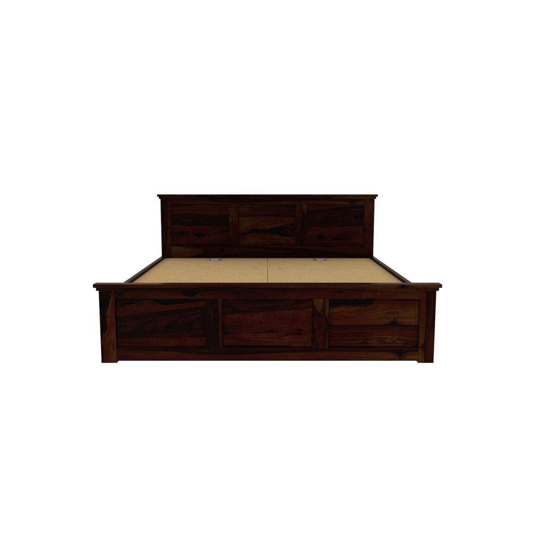 Stainfleld Solid Wood King Size Bed In Walnut Finish Premium Non-Storage Wooden Bed Frame