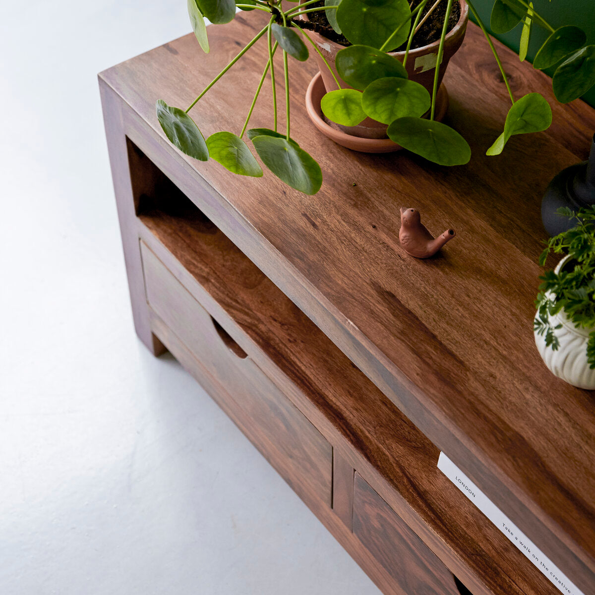 Mid-Century Modern Solid Wood TV Stand