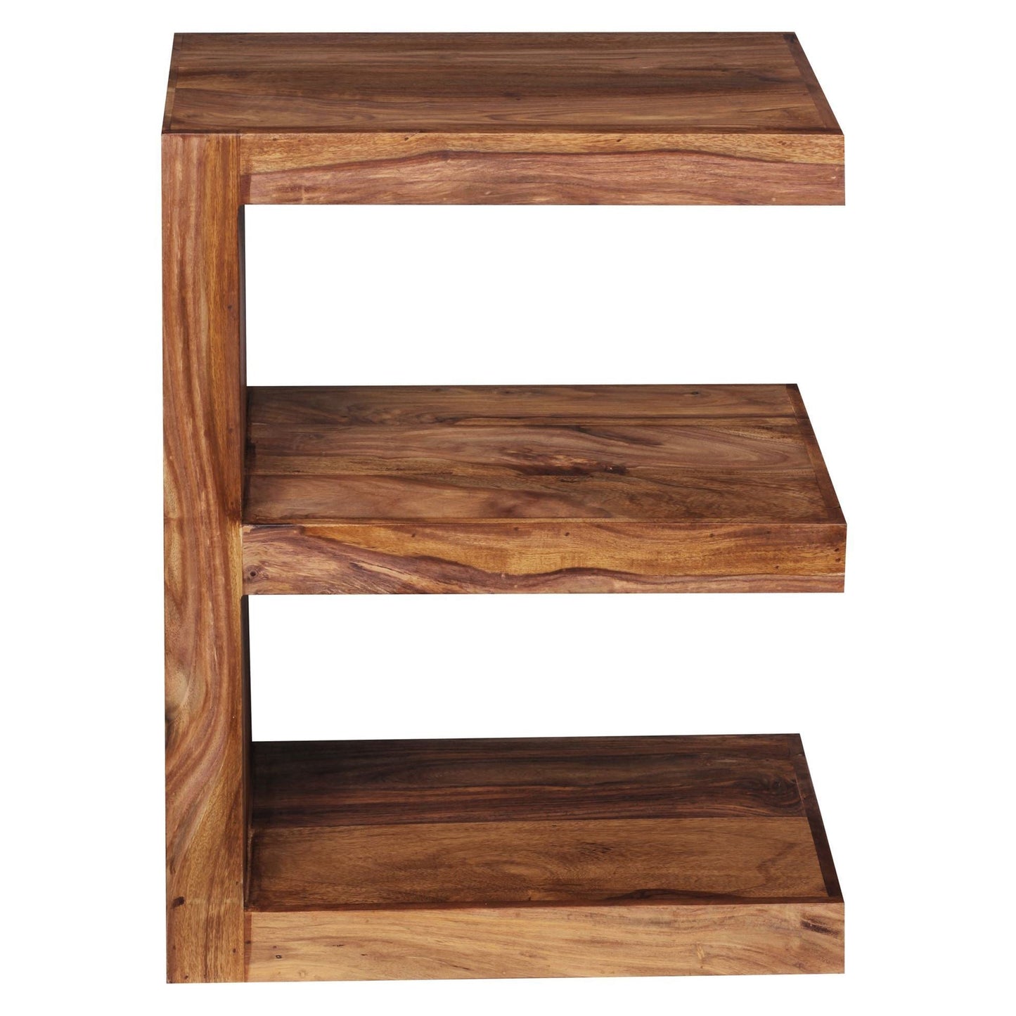 E- Shaped Solid Sheesham Wood Side Table