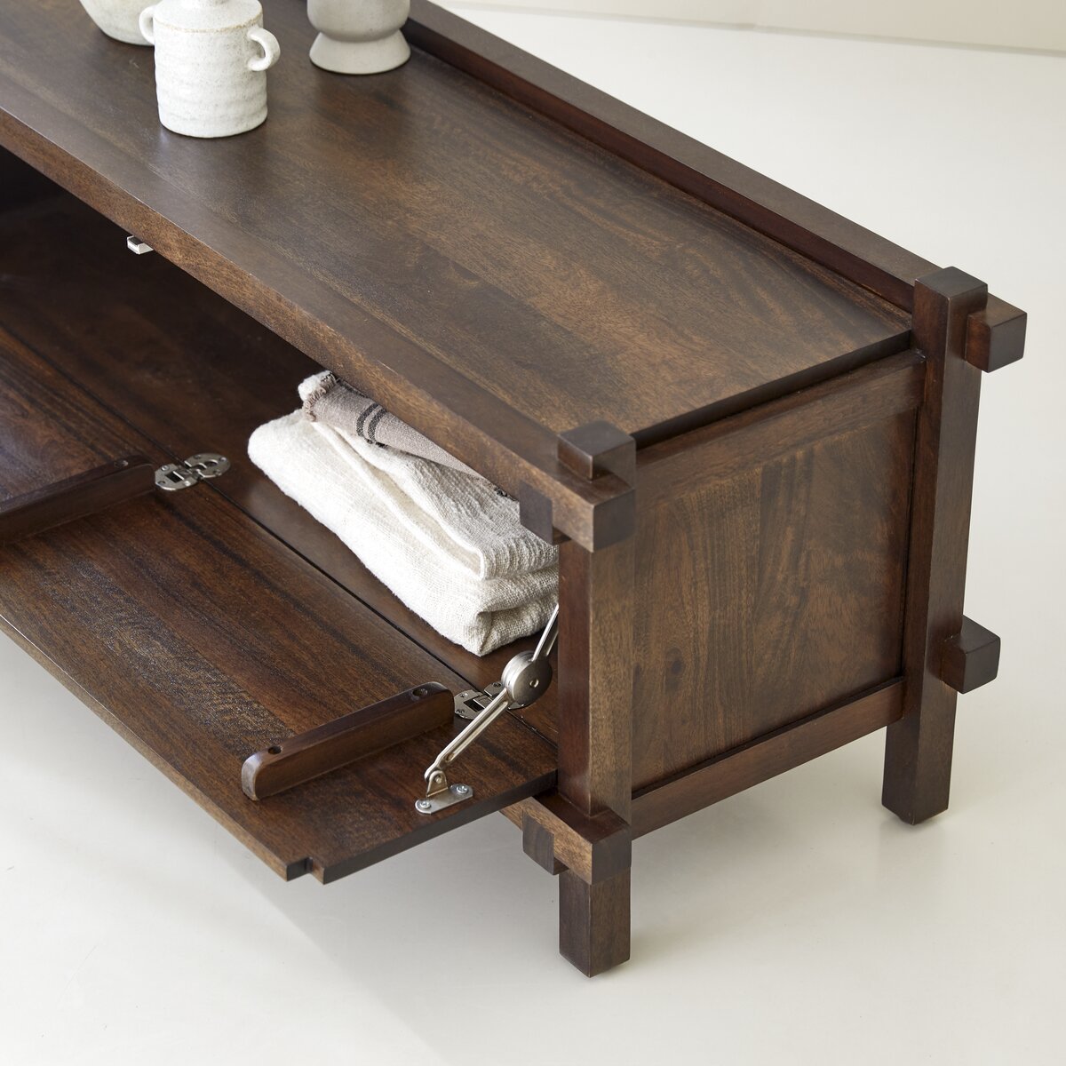 Space-Saving Wooden TV Stand