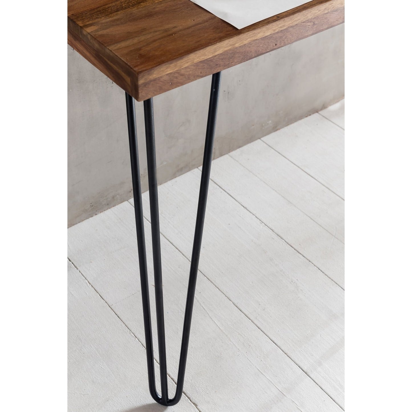 Solid Wood Sheesham Study Table | Rustic Modern Home Office Writing Desk