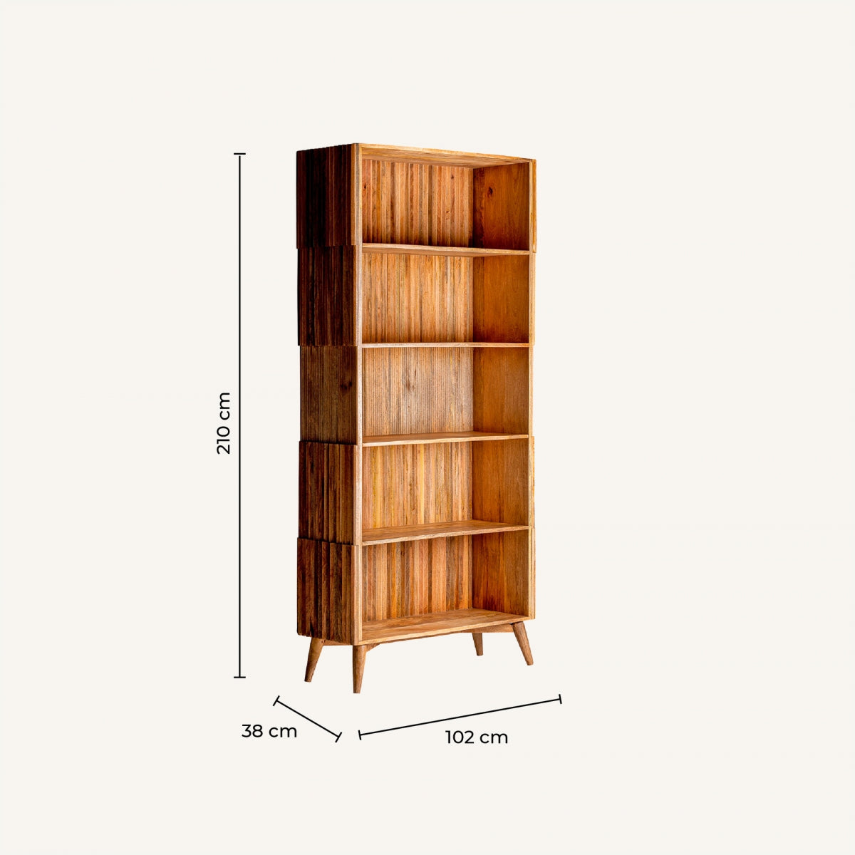 Daisy Solid Mango wood Bookshelf in Natural Finish