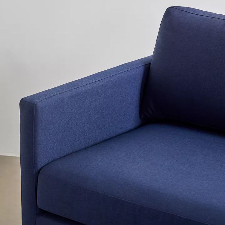 Helios Modern Navy Blue Upholstered 2-Seater Sofa