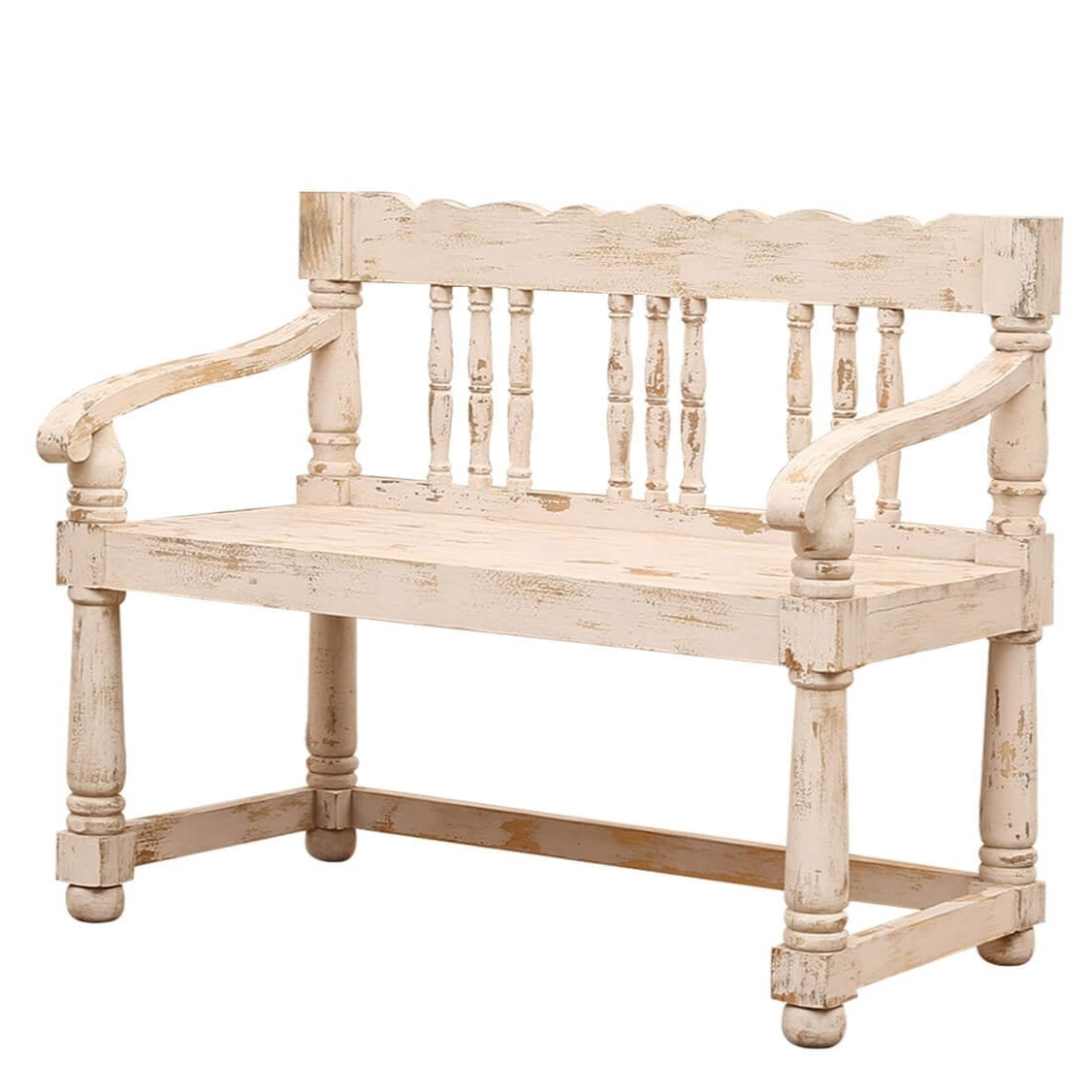 Classic Solid Wood Traditional Bench in Rich Natural Finish