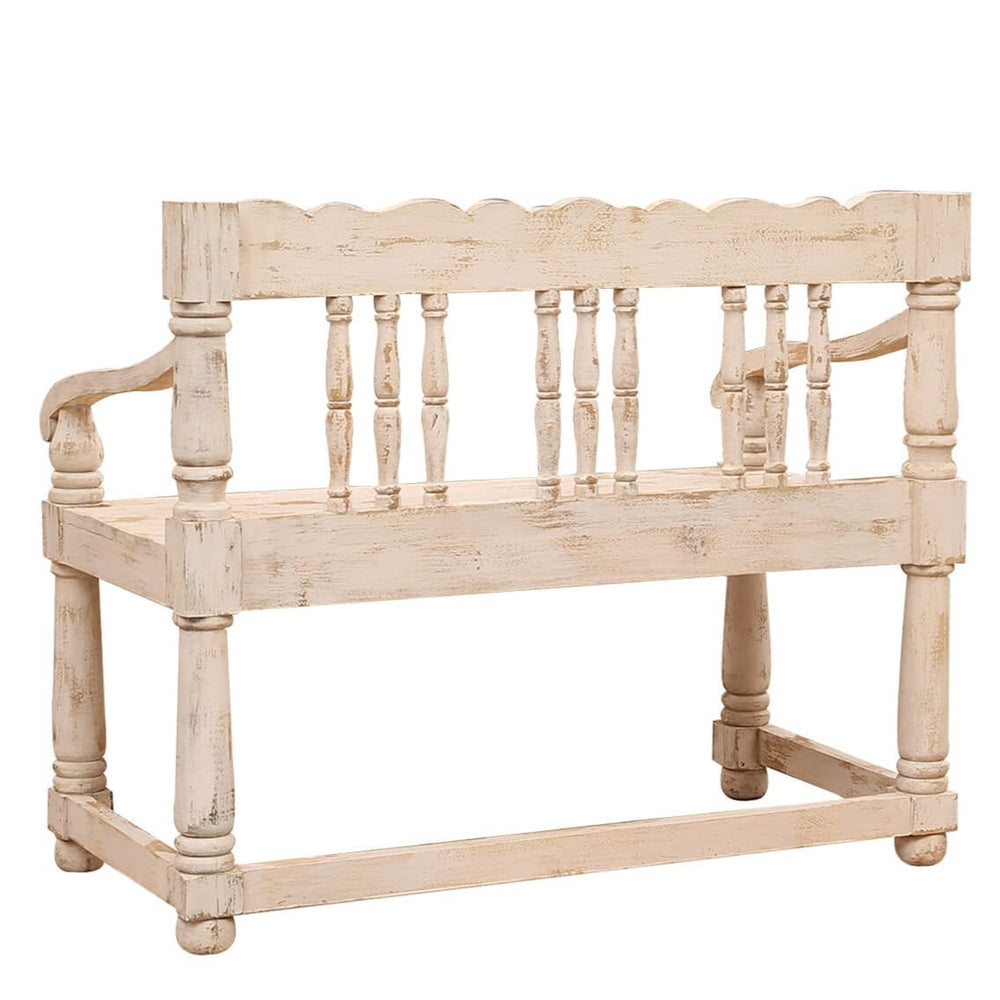 Classic Solid Wood Traditional Bench in Rich Natural Finish