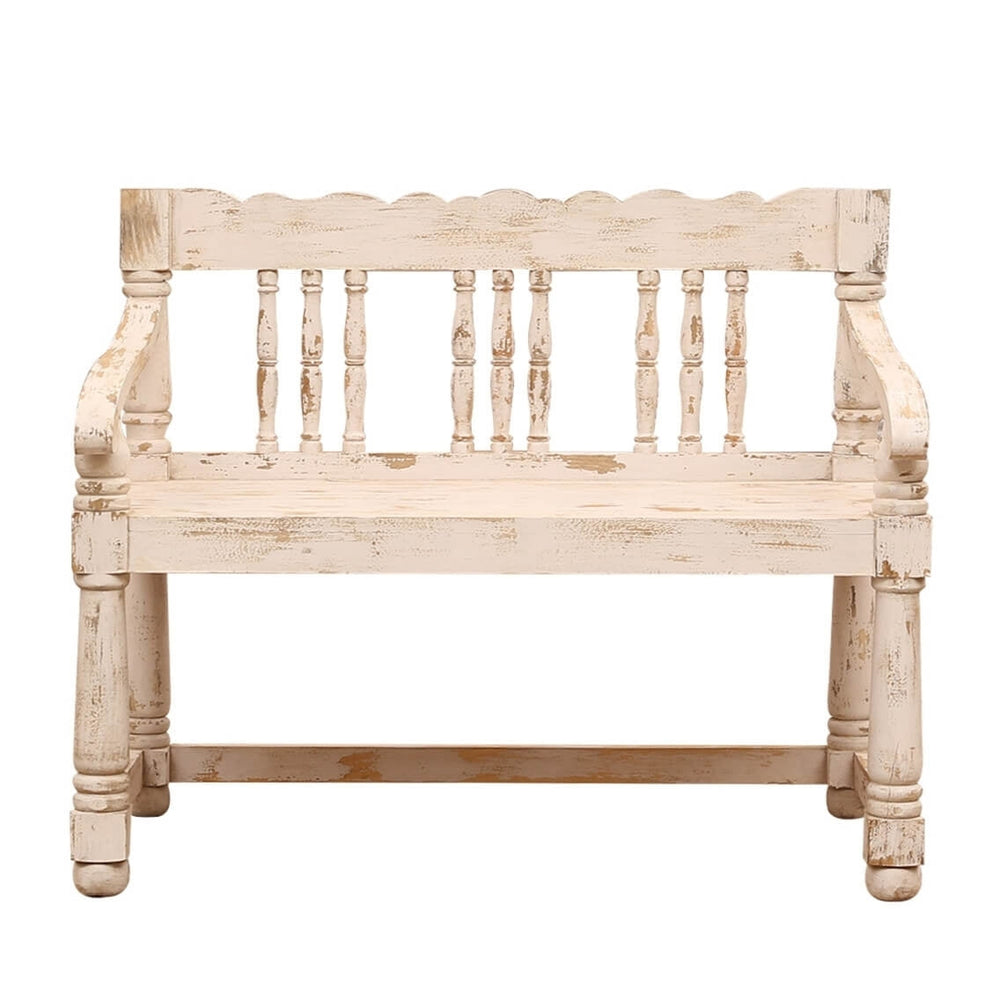 Classic Solid Wood Traditional Bench in Rich Natural Finish