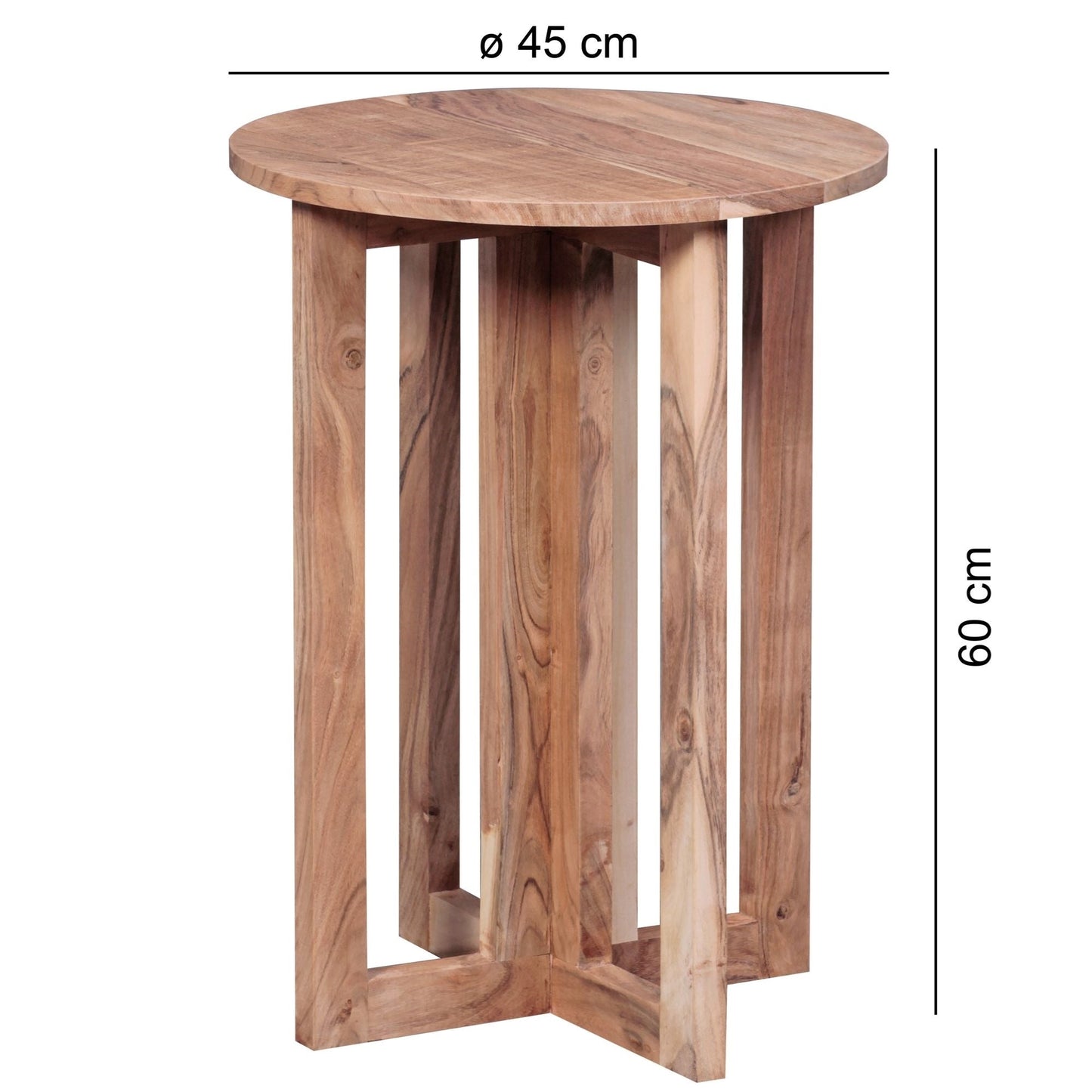Hand Carved Mango Wood Round Side Table