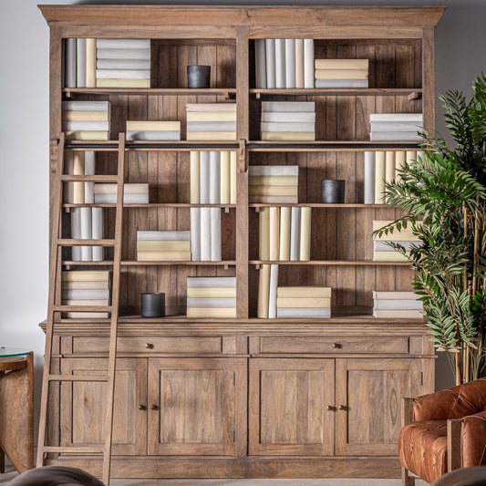 Abrax Solid Mango wood Bookshelf in Natural Finish