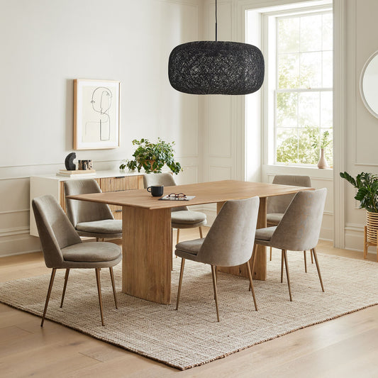 Reggie Solid Mango Wood Dining Table in White Wash