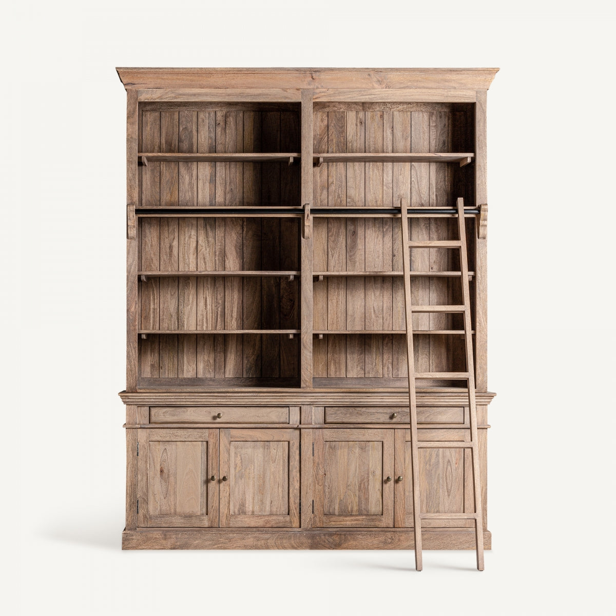 Abrax Solid Mango wood Bookshelf in Natural Finish