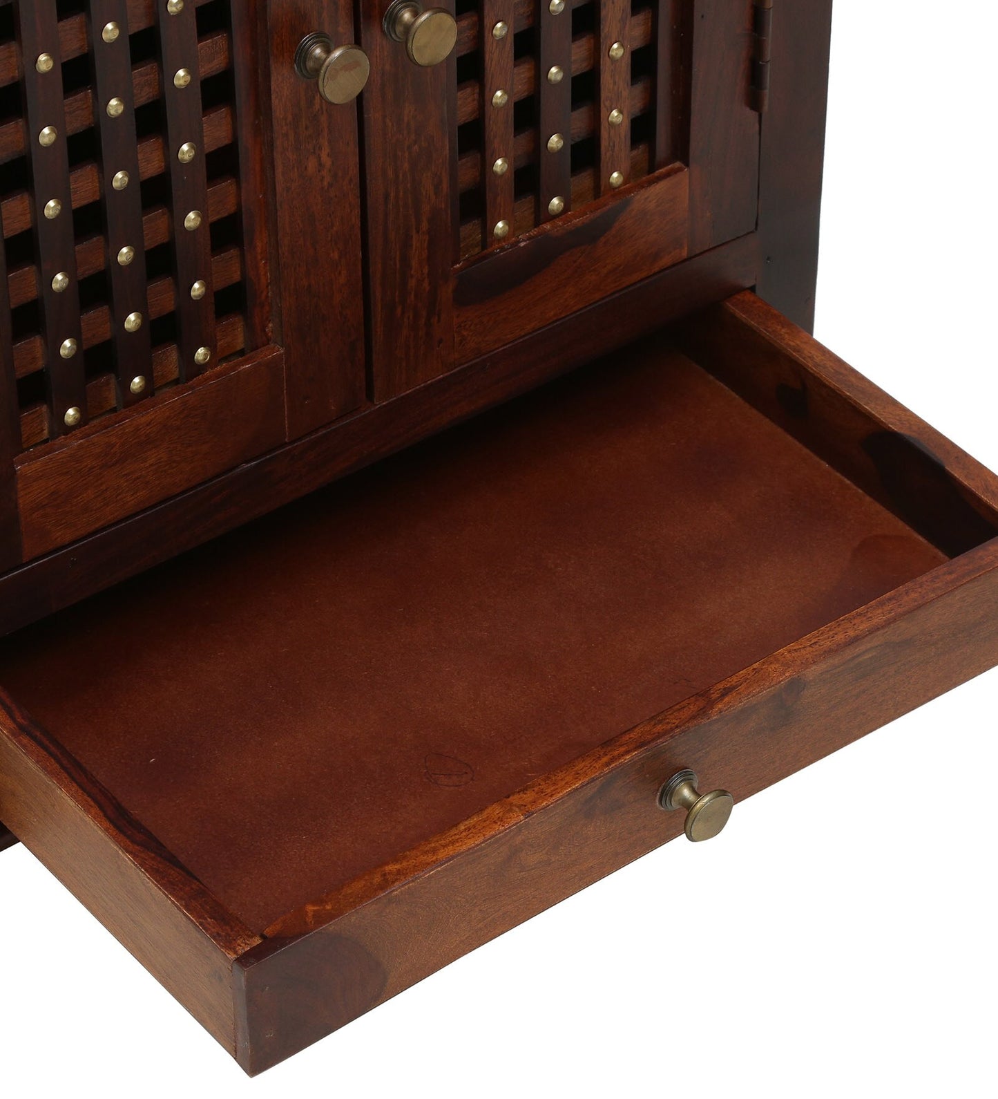 Sheesham Wood Mandir with Door | Floor Rested Home Temple