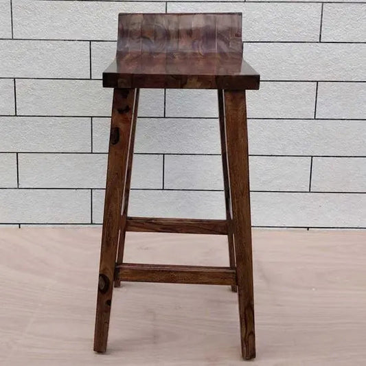 Mac Solid Wood Bar Chair with Contoured Seat and Curved Backrest