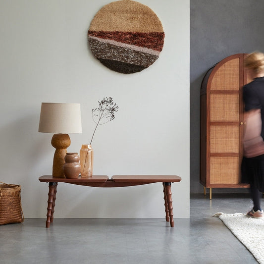 Kafano Solid Mango Wood Bench with Natural Finish