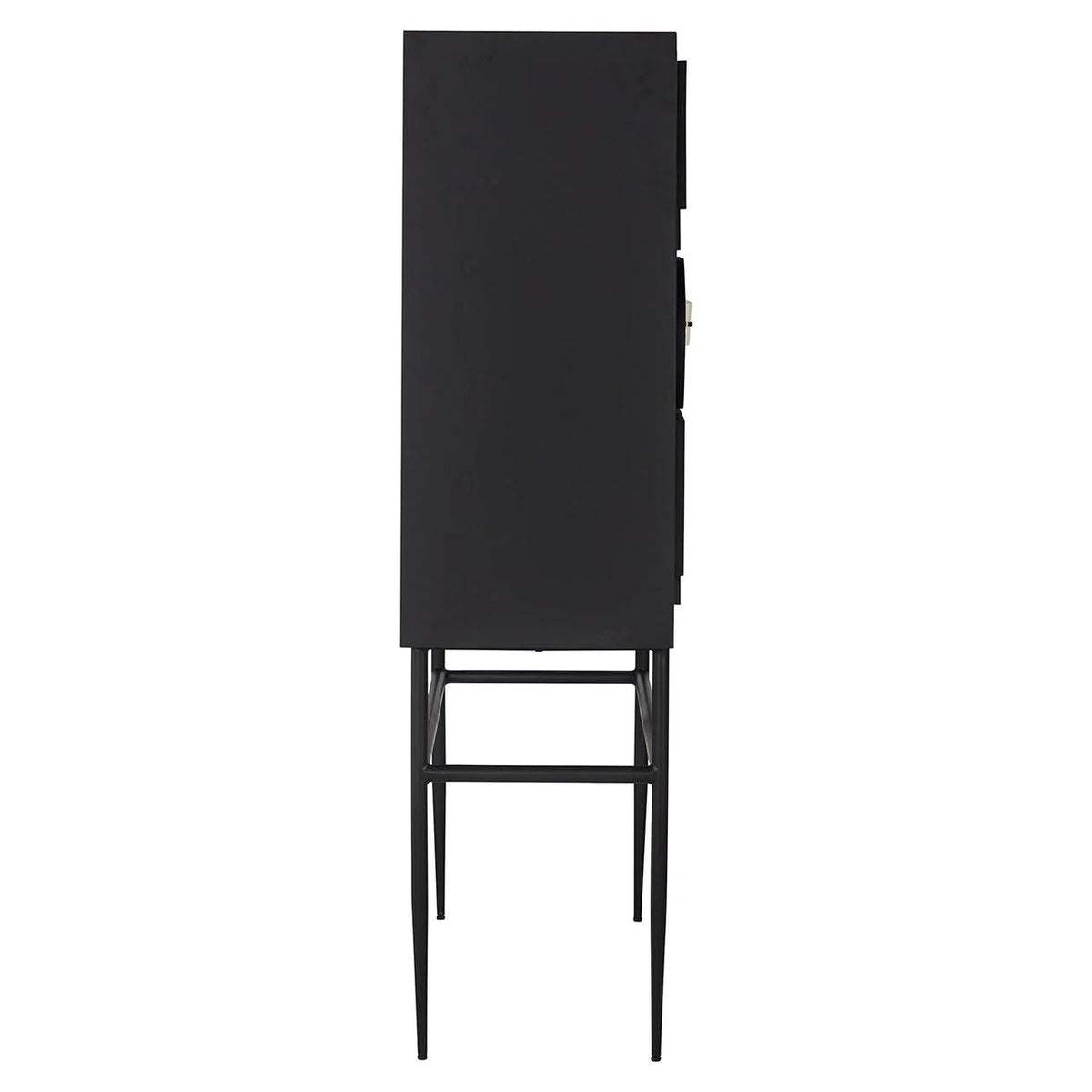 Magnus Solid Mango Wood Cabinet with Two Door in Black Finish