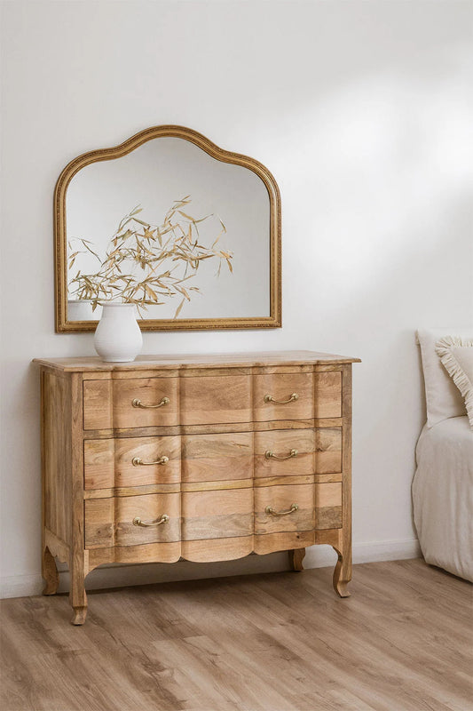 Boaz Solid mango wood Chest of drawer with 6 Drawer in Natural Finish