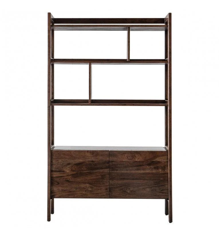 Cher Solid Acacia Wood Open Bookshelf in Provincial Finish