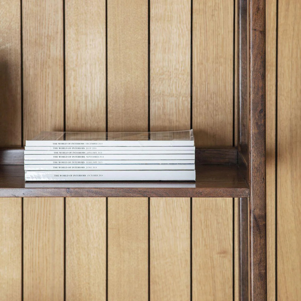 Cher Solid Acacia Wood Open Bookshelf in Provincial Finish