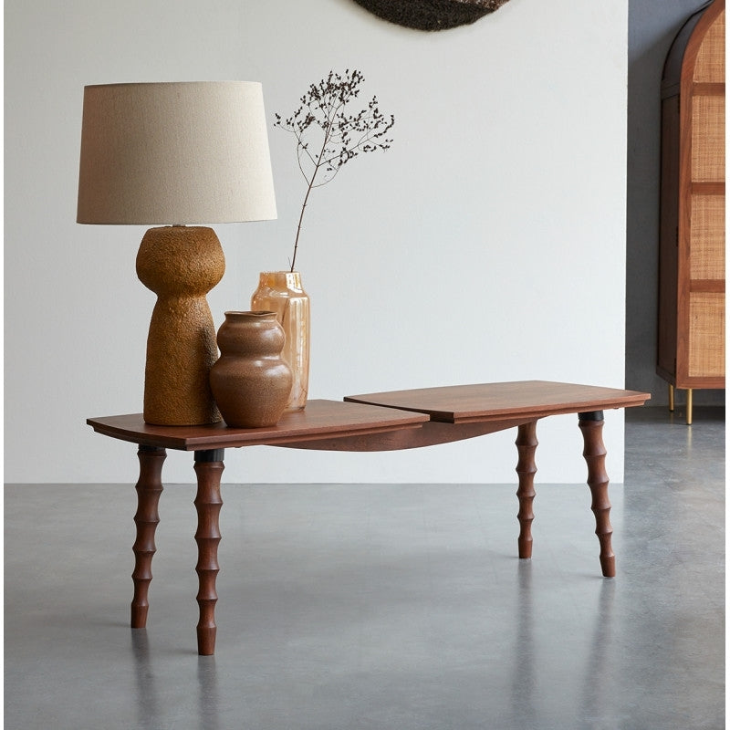 Kafano Solid Mango Wood Bench with Natural Finish