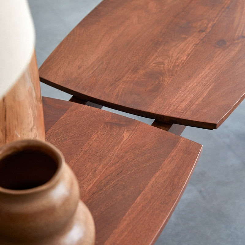 Kafano Solid Mango Wood Bench with Natural Finish