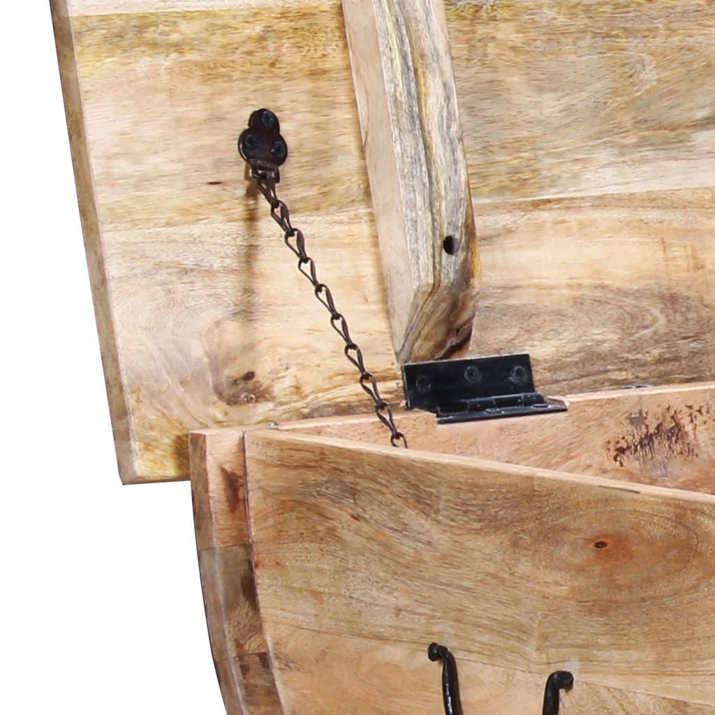 Rustic Mango Wood Barrel Trunk Coffee Table with Storage