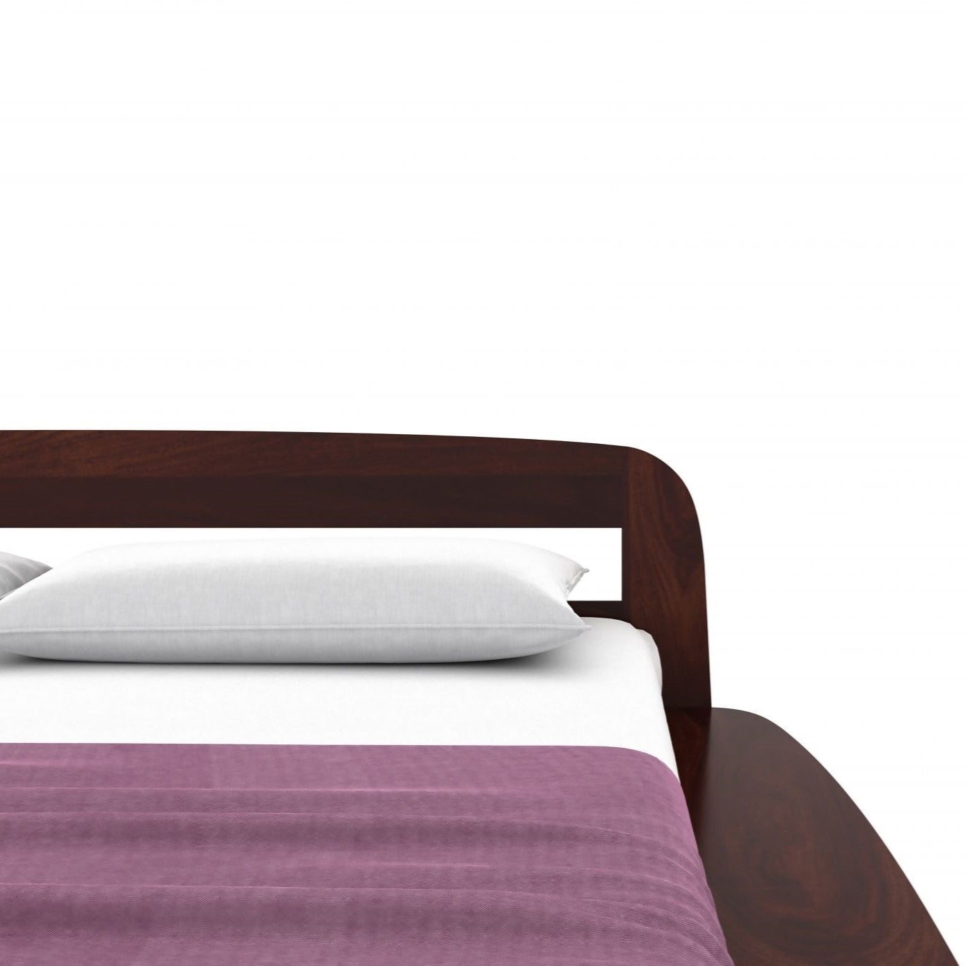 Louis Solid Wood King Size Without Storage Bed In Walnut Finish