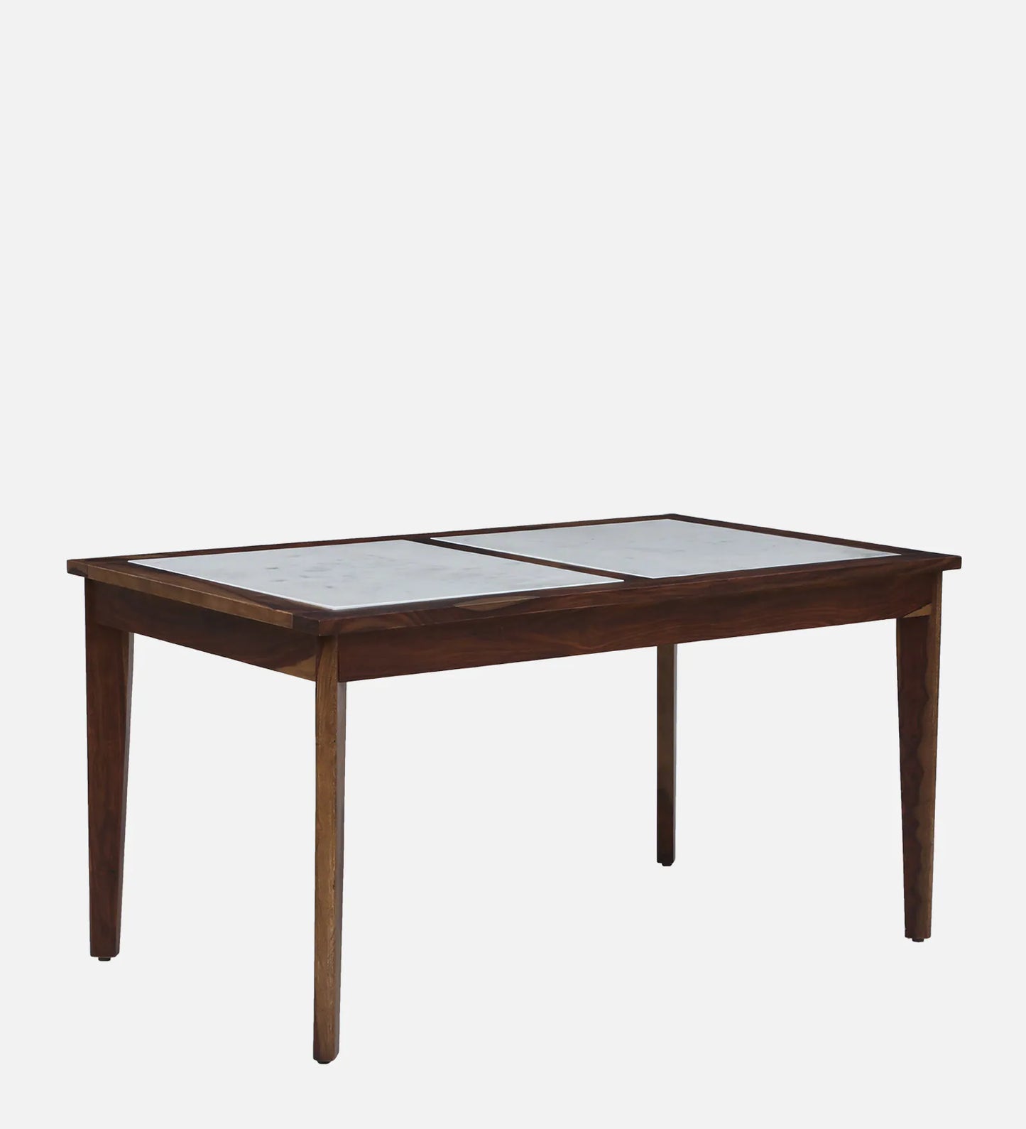Gistel Sheesham Wood 6 Seater Dining Set In Scratch Resistant Provincial Teak Finish With Marble Top