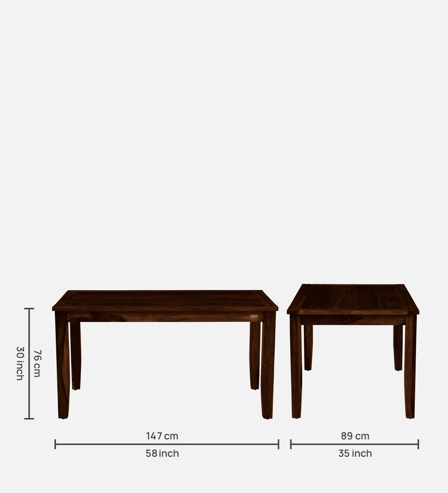 Dark Sheesham Wood 6 Seater Dining Set In Provincial Teak Finish