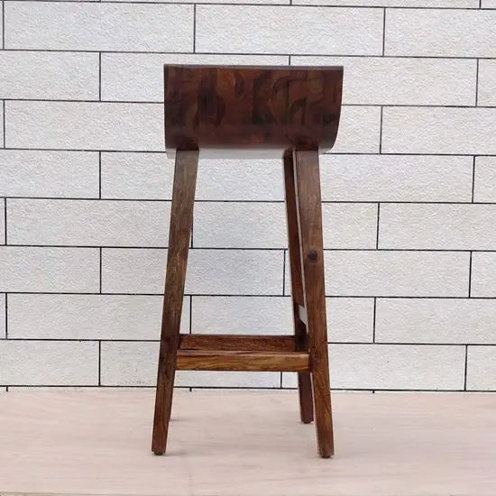 Mac Solid Wood Bar Chair with Contoured Seat and Curved Backrest