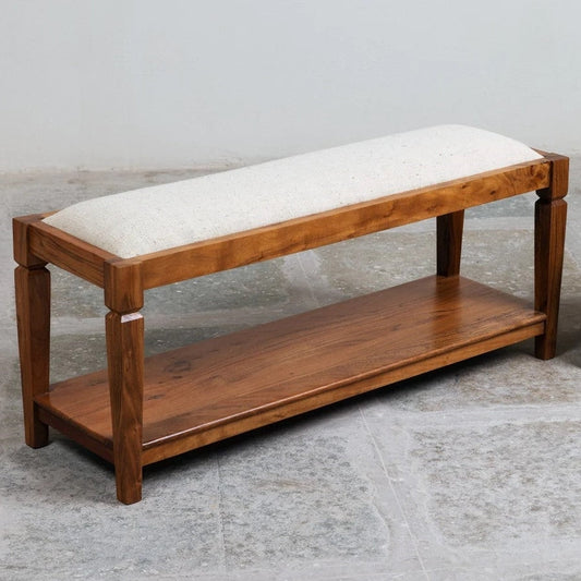 Eddings Solid Wood Bench In Honey Oak Finish