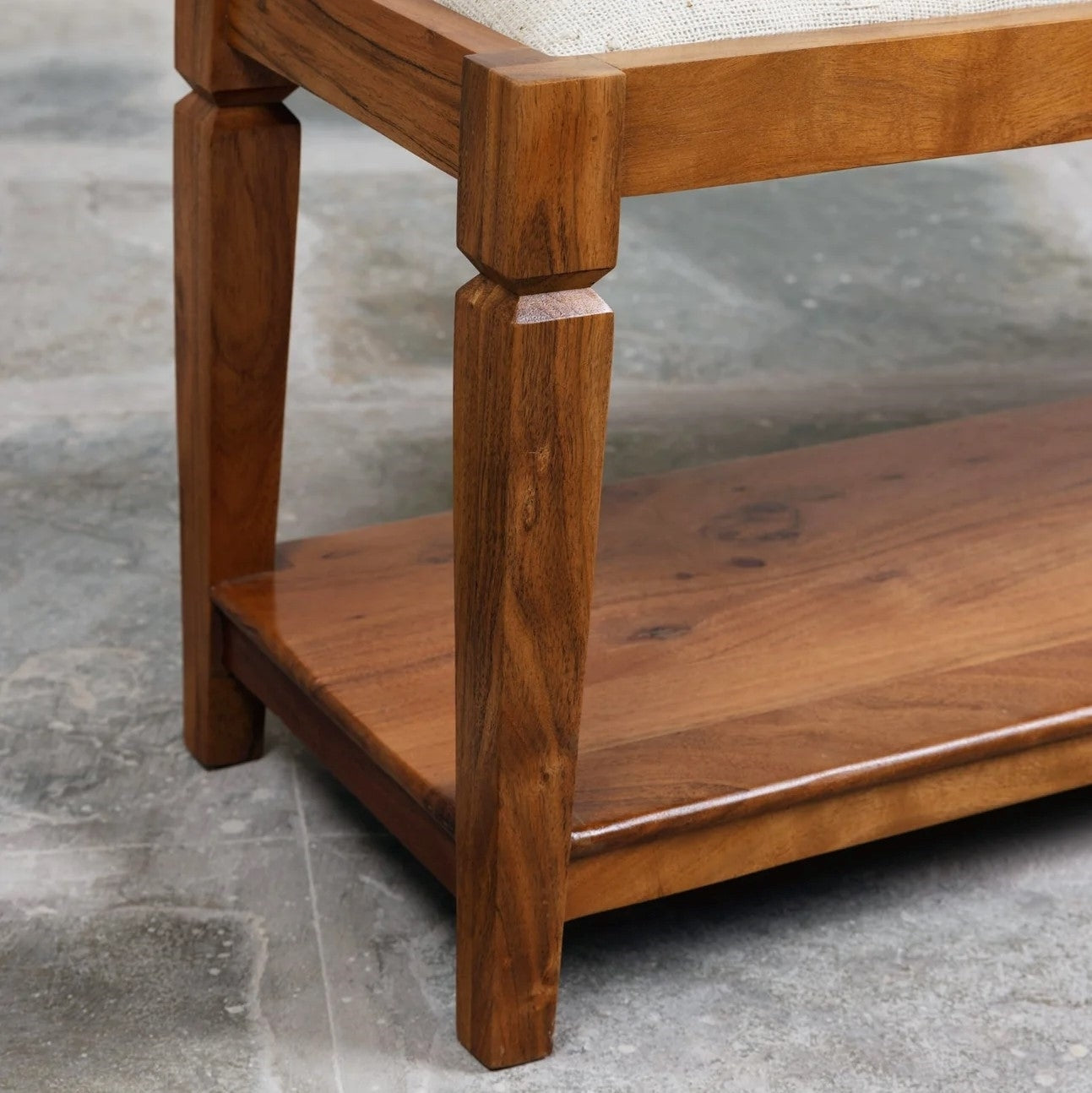 Eddings Solid Wood Bench In Honey Oak Finish