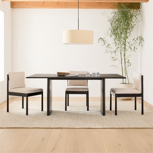 Reggie Solid Mango Wood Dining Table in Rustic Black finish