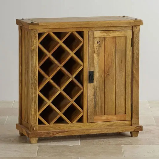 Rustic Solid Wood Bar Cabinet
