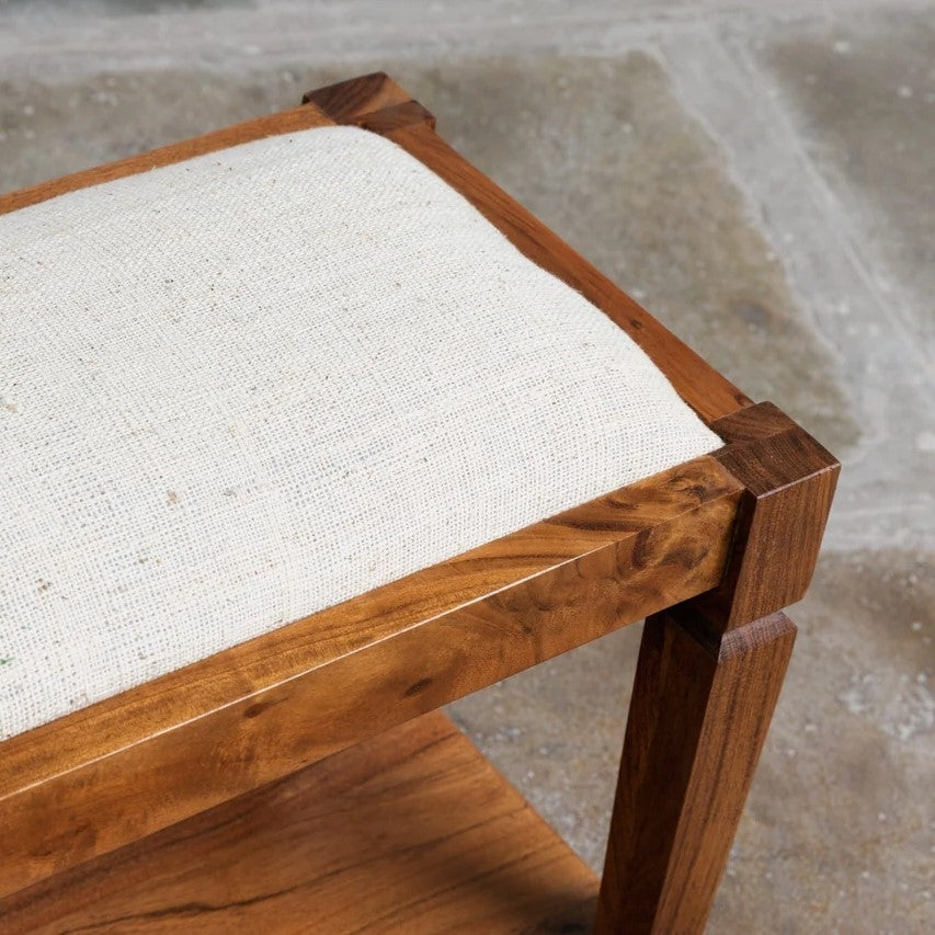 Eddings Solid Wood Bench In Honey Oak Finish