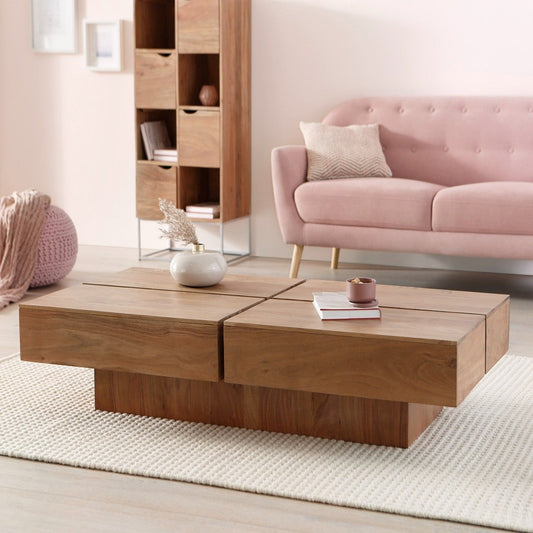 Quadra Solid Wood Lift-Top Coffee Table