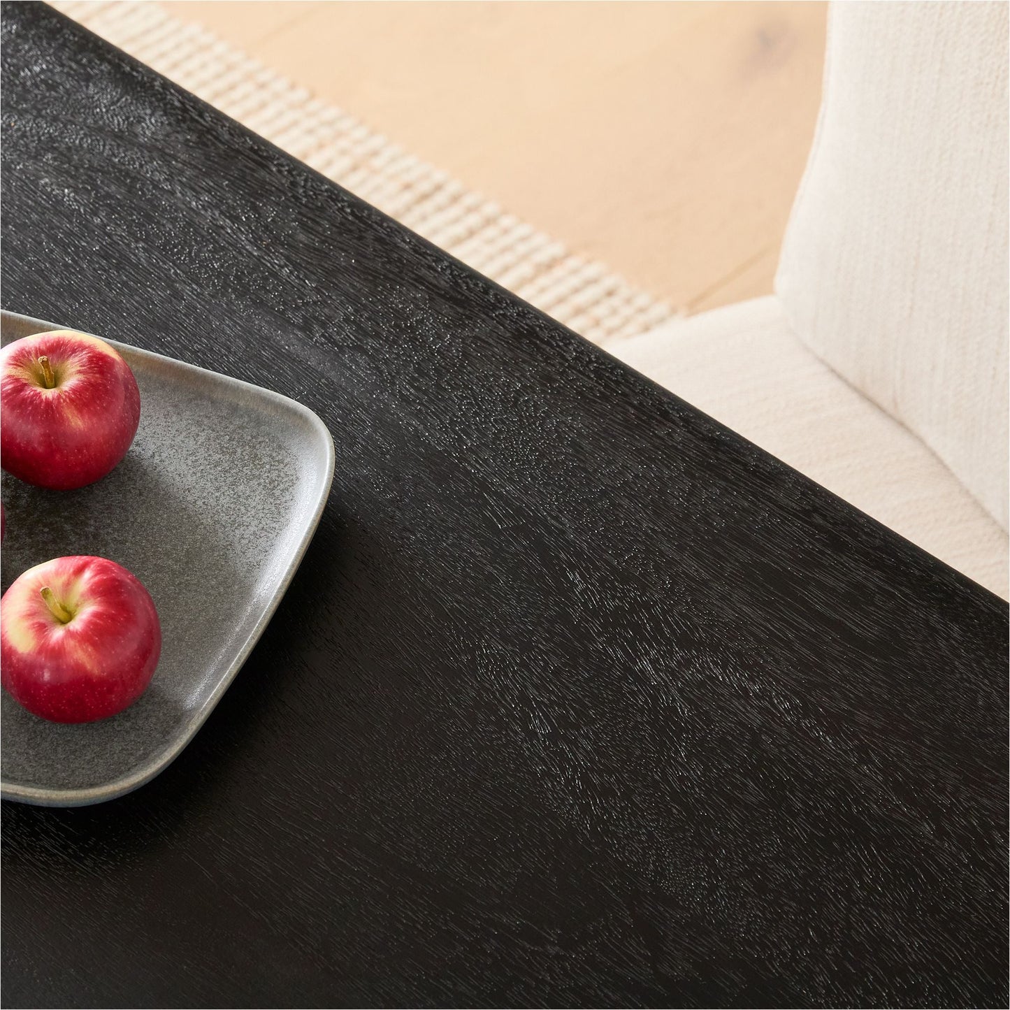 Reggie Solid Mango Wood Dining Table in Rustic Black finish