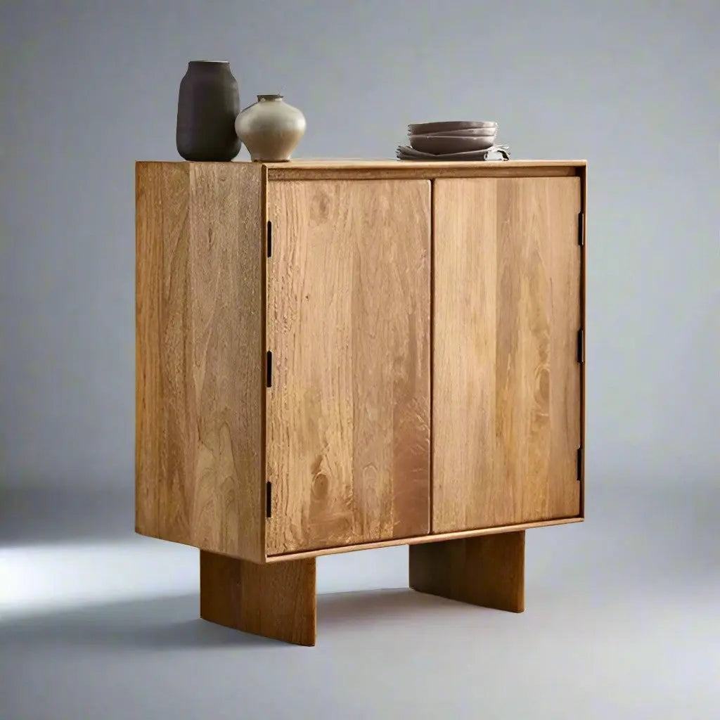 Rustic Solid Wood Bar Cabinet