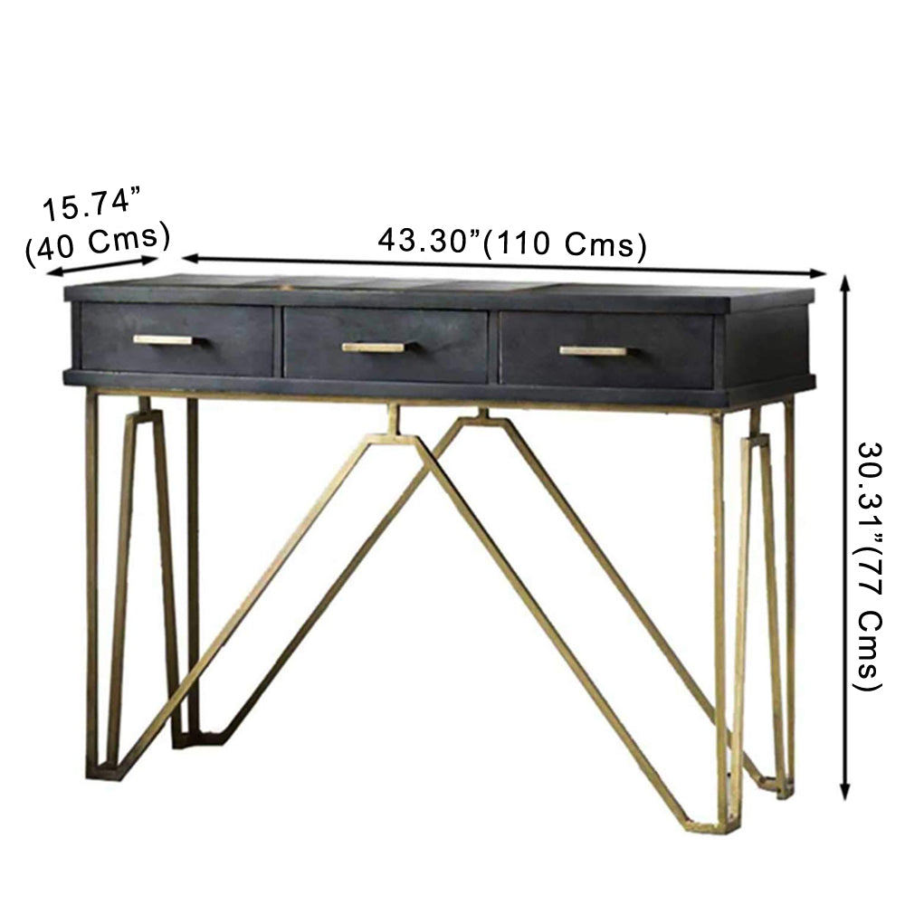 Vora Black and Gold Console Table