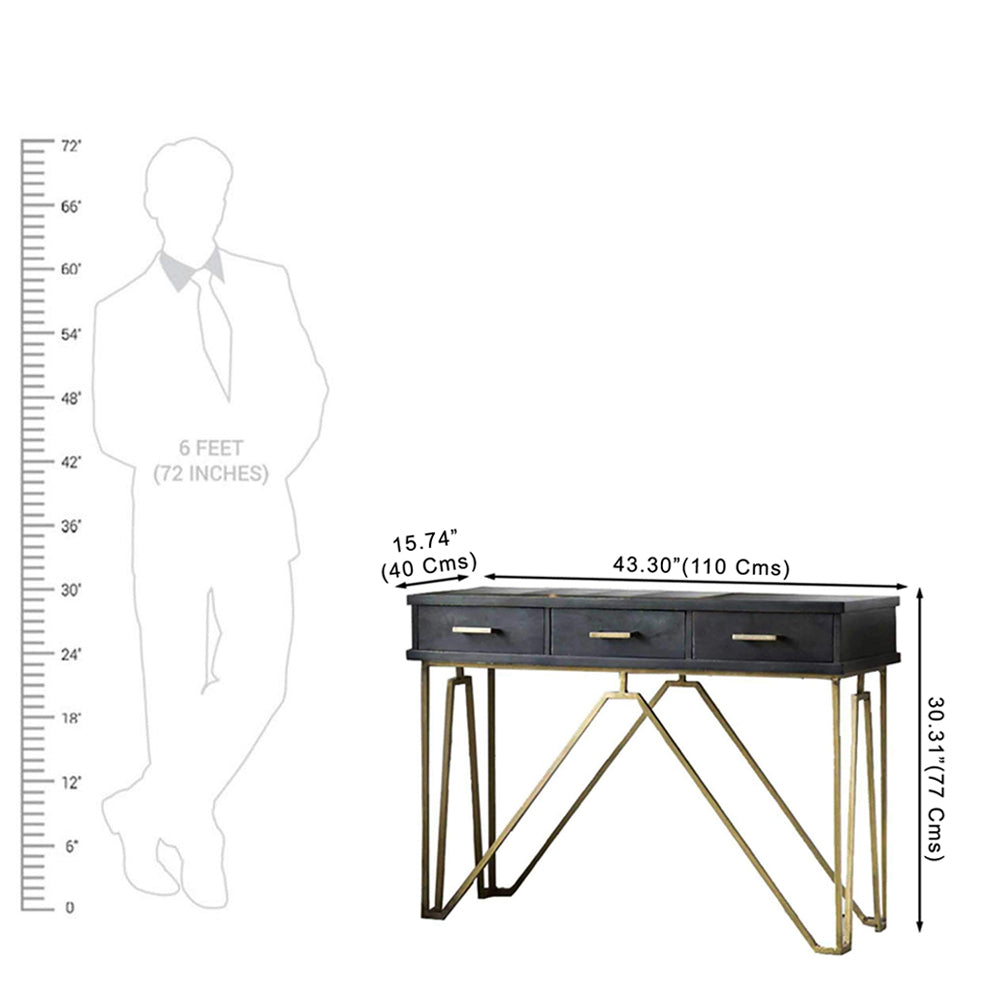 Vora Black and Gold Console Table
