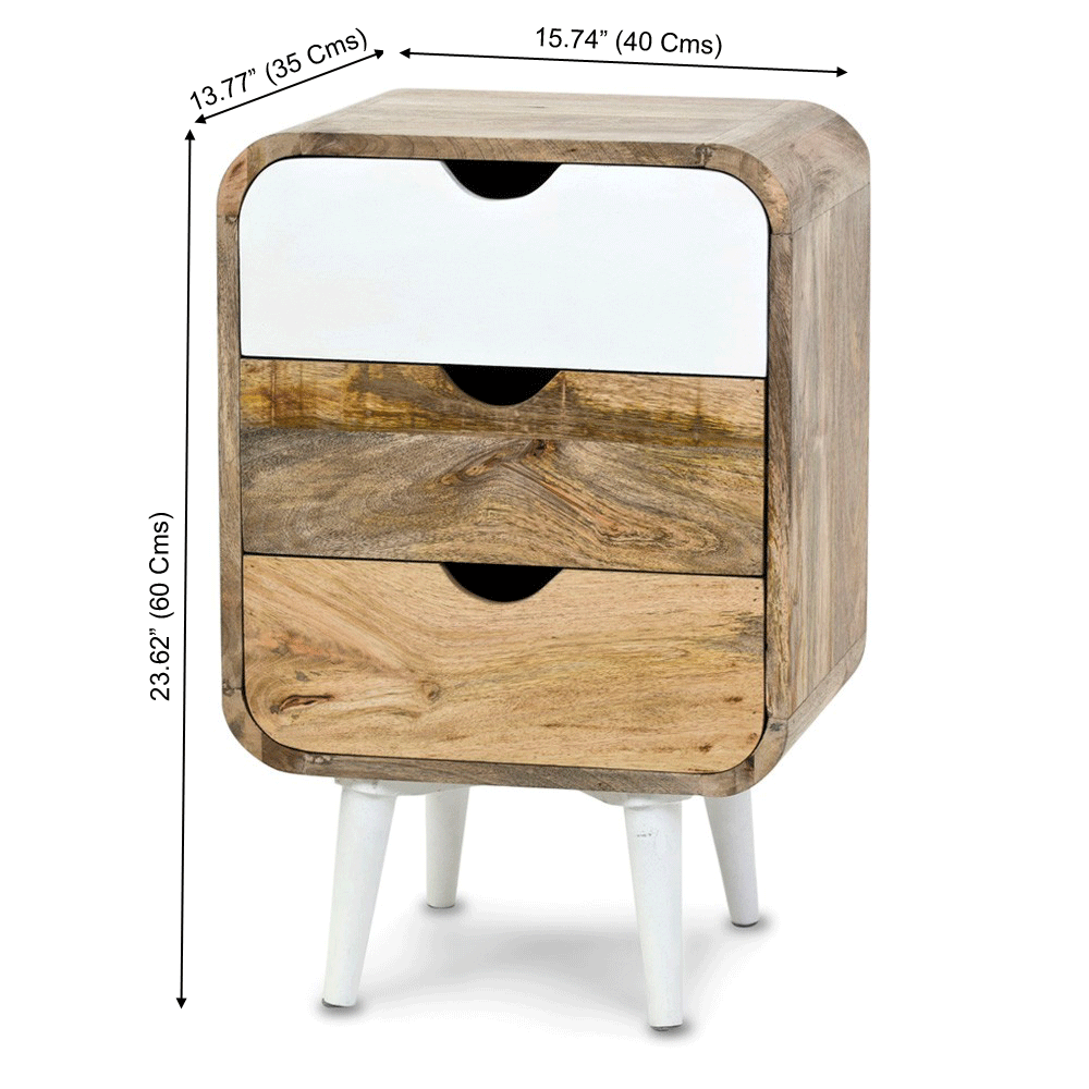 Fontey Bedside Table In White