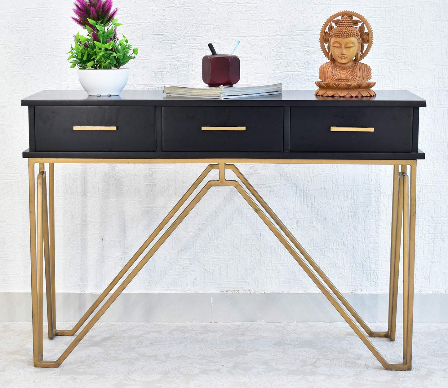 Vora Black and Gold Console Table