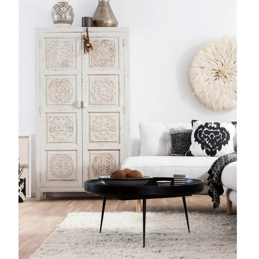 Minimalist Tray Top Side Center Table with Tapered Legs