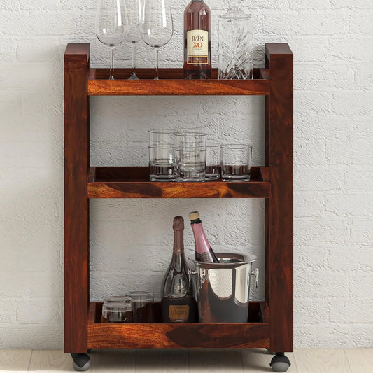 Avian Sheesham Wood Bar Cabinets in Honey Oak Finish