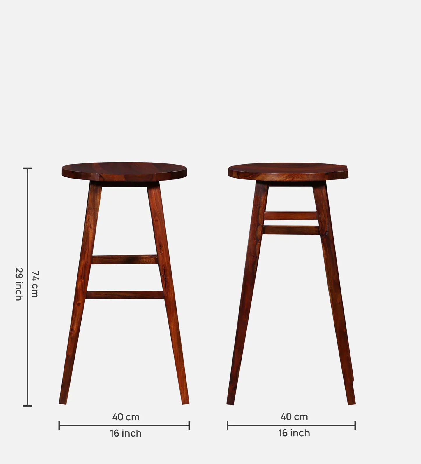 Harrington Sheesham Wood Tall Bar Stool In Honey Oak Finish