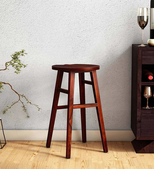 Harrington Sheesham Wood Tall Bar Stool In Honey Oak Finish